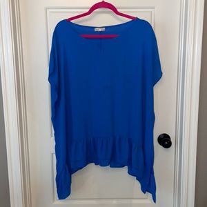 Wishlist Blue Flowy Fit Short Sleeve Top